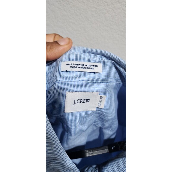 J CREW MEN'S XLARGE SKY BLUE/WHITE  LONG SLEEVE SHIRT 100% COTTON - Picture 13 of 14